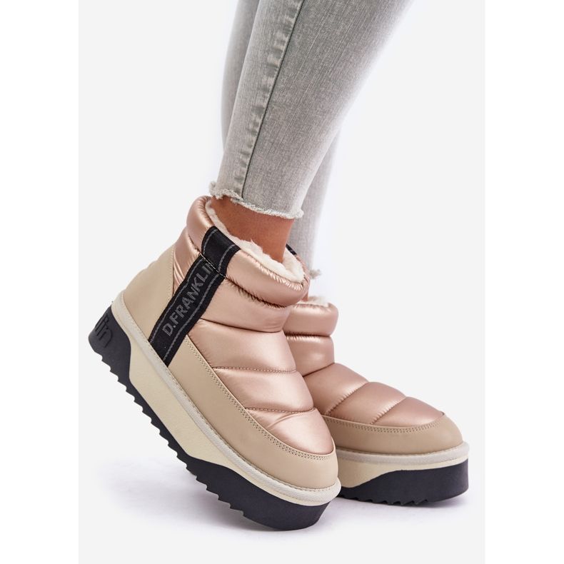 Cizme de zapada joase, cu talpa groasa D.Franklin DFSH371010 Bej 1