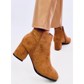 Botine netede Marple Camel cu toc înalt maro 5
