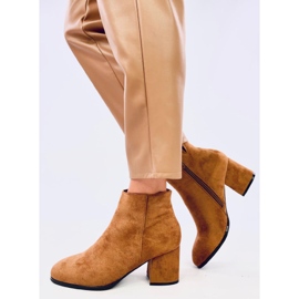 Botine netede Marple Camel cu toc înalt maro 4