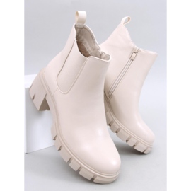 Cizme Chelsea cu toc lat Ledeck Beige Pu bej 1