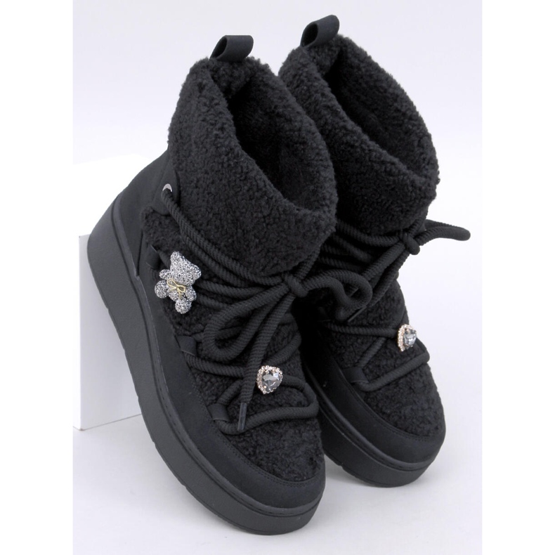 Cizme de zapada Remati Black cu shearling negru 1