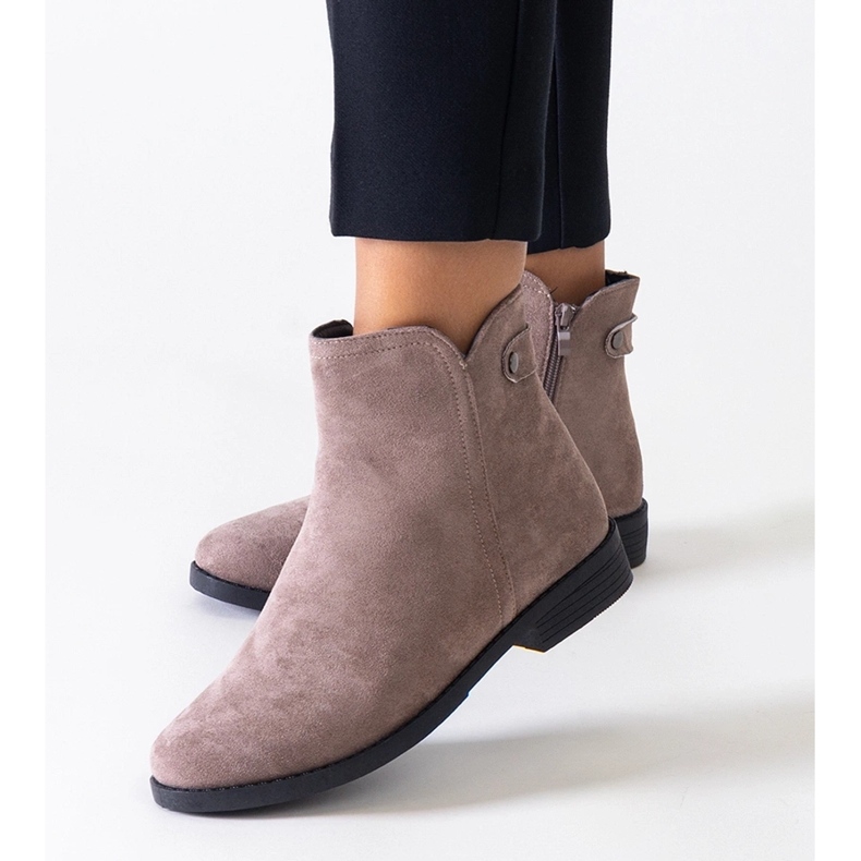 Botine clasice maro din piele intoarsa ecologica Pereia 1 Botine clasice maro din piele intoarsa ecologica Pereia 1