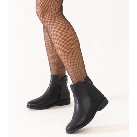 Botine clasice negre din piele ecologica Pereia negru 1