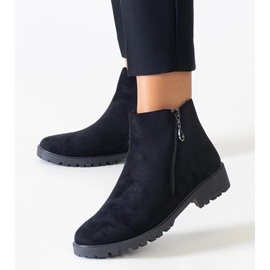 Botine negre din piele intoarsa de la Branda negru 1