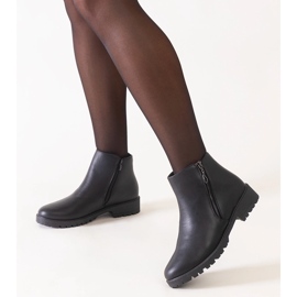 Botine negre din piele ecologică marca Branda negru 1