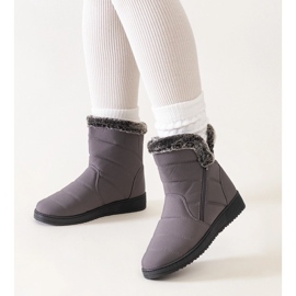 Cizme de zăpadă gri decorate cu blană Khit 1