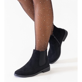 Botine clasice negre cu inserție elastică, Maiza din piele ecologică negru 1