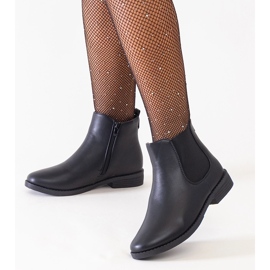 Botine clasice negre cu inserție elastică din piele ecologică Maiza negru 1