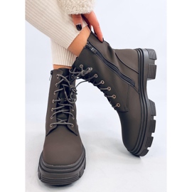 Botine militare cu șireturi Clend Khaki verde 5