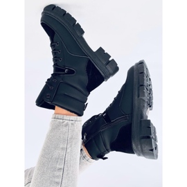 Botine izolate cu șireturi Torey Black negru 6