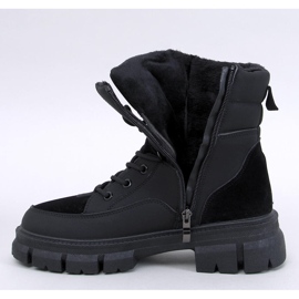 Botine izolate cu șireturi Torey Black negru 2