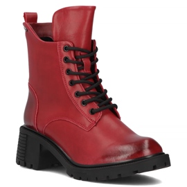 Botine cu toc inalt din piele Filippo DBT6501/24 Rd, rosii roșu 1