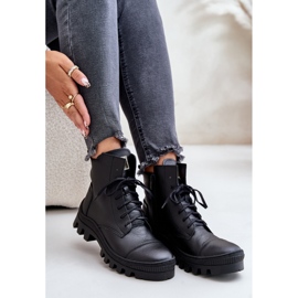 Ghete de dama Zazoo 2831 din piele naturala, neagra negru 2