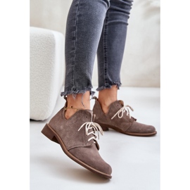 Zazoo 2959 Pantofi Oxfords Cu Siret Cu Toc Plat Bej Inchis 2 Zazoo 2959 Pantofi Oxfords Cu Siret Cu Toc Plat Bej Inchis 2