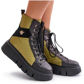 Botine din piele pe platformă Maciejka 06751-01 Negru 7