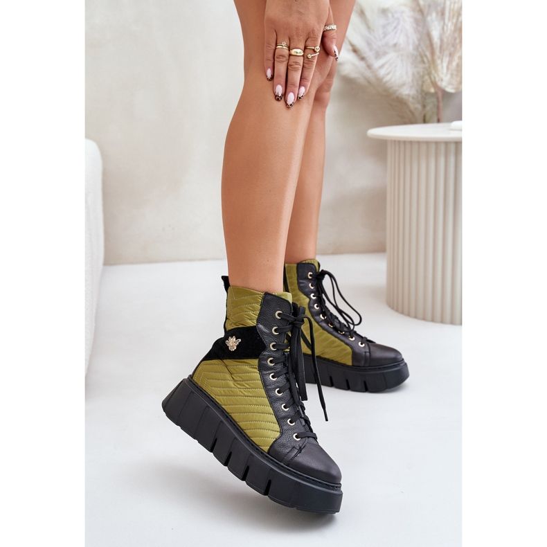 Botine din piele pe platformă Maciejka 06751-01 Negru 2