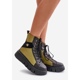 Botine din piele pe platformă Maciejka 06751-01 Negru 1