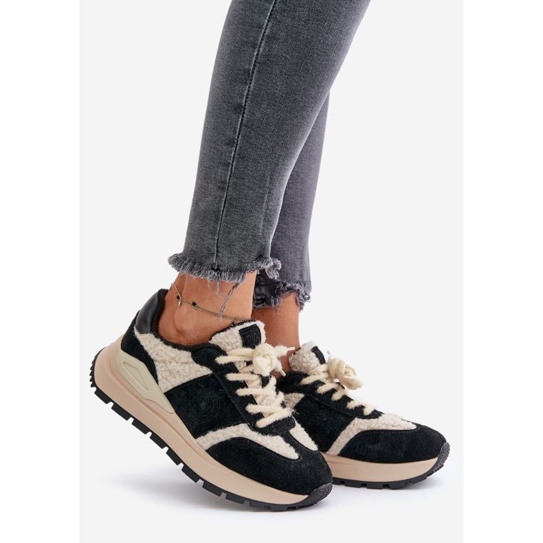 Pantofi de damă din piele izolată Big Star OO274A318 HI-POLY System Black negru 1