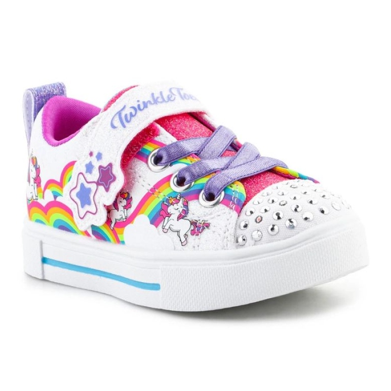 Pantofi Skechers S-Lights pentru fete Twinkle Sparks Jumpin Clouds 314809N-WMLT alb 1