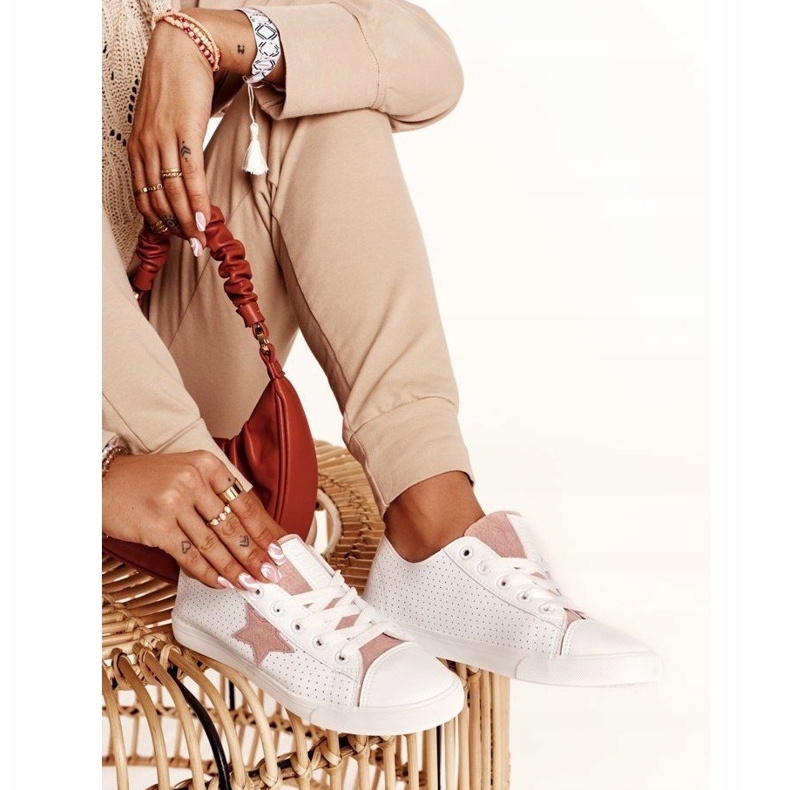 Big Star Adidași pentru femei cu o stea mare stele DD274691 Alb și roz 6