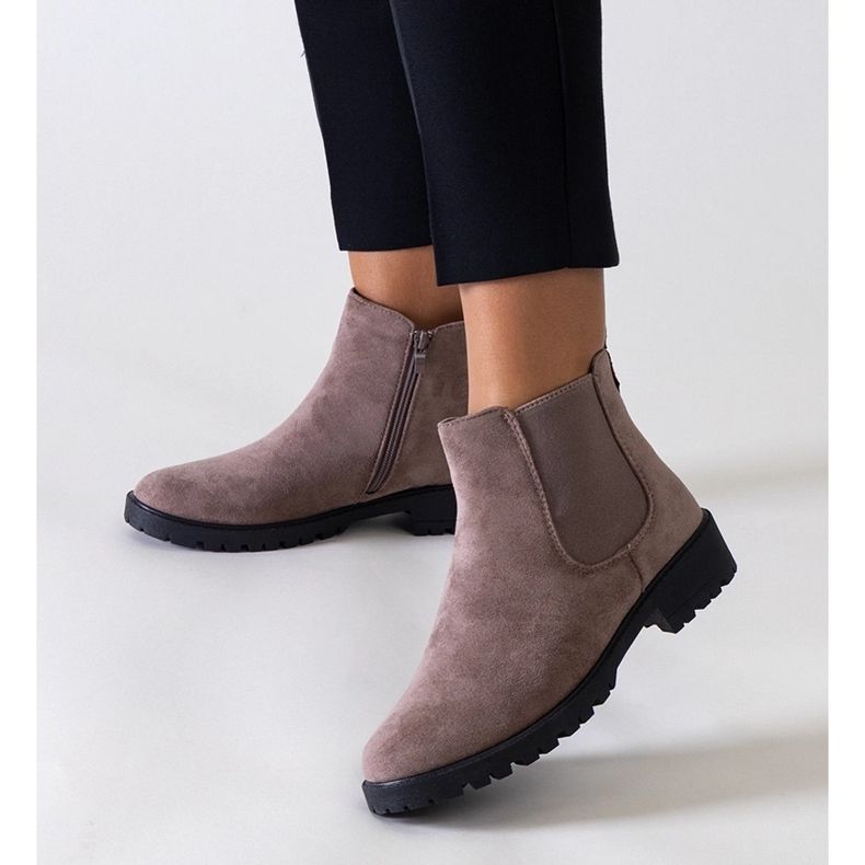 Botine maro clasice casual din piele ecologica Salara 1