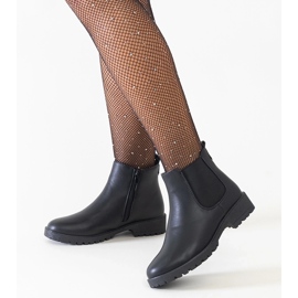 Botine casual clasice negre din piele ecologica Salara negru 1