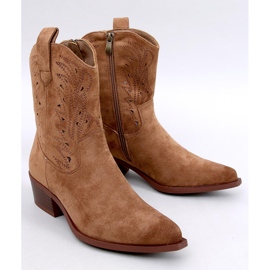 Cizme de cowboy ajurate Austen Khaki maro 1