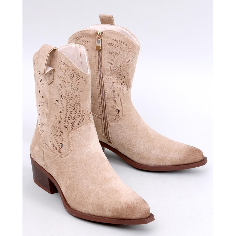 Cizme de cowboy ajurate Austen Beige bej 1 Cizme de cowboy ajurate Austen Beige bej 1