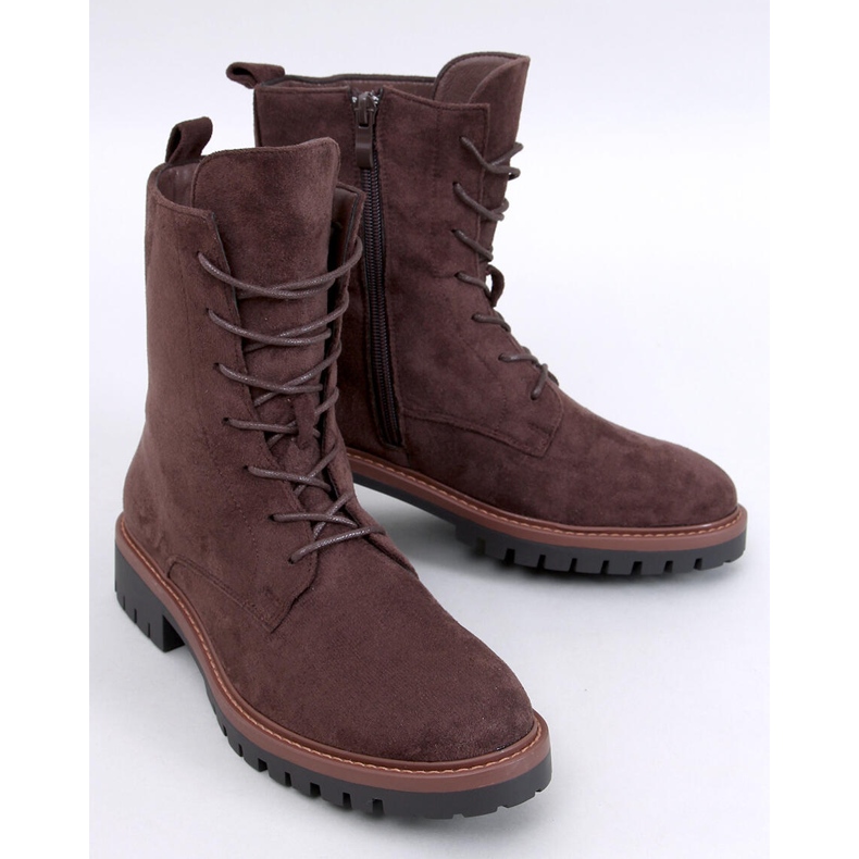 Botine Simmer Brown din piele intoarsa cu siret maro 1 Botine Simmer Brown din piele intoarsa cu siret maro 1