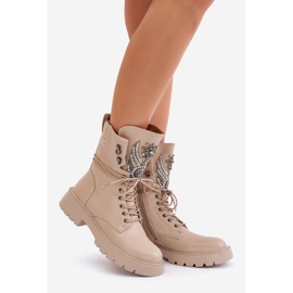 S.Barski Cizme Muncitor Piele Eco Cu Decorat, Izolatoare D&amp;A MR880-080 Bej 1