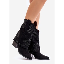 Cizme de cowboy decorate cu toc înalt S.Barski HY42-153 Negru 1