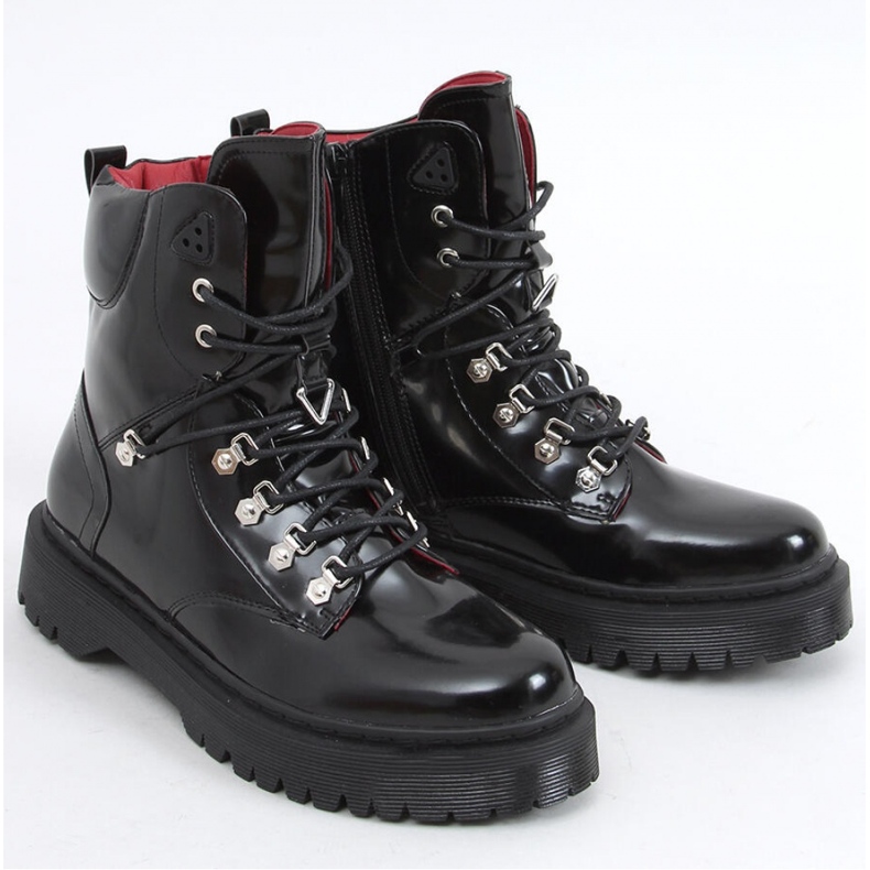 Botine Kari Black cu siret - Inello negru 1