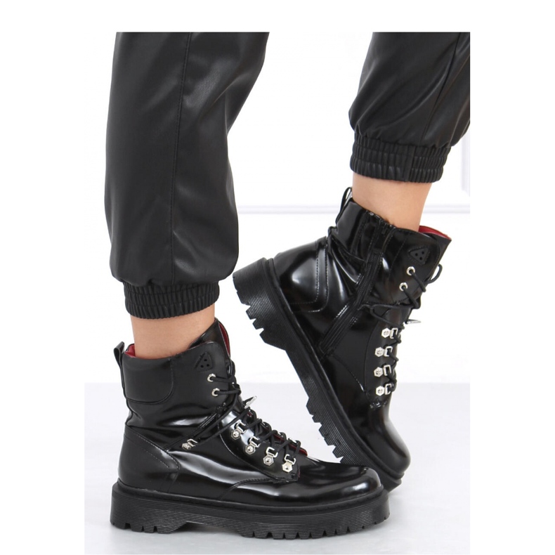 Botine Kari Black cu siret - Inello negru 2