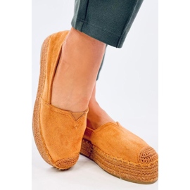Espadrile cu talpa groasa Poulain Camel - Inello maro 2
