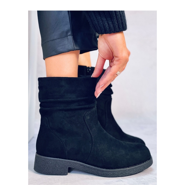 Bracy Botine negre cu volane - Inello negru 1