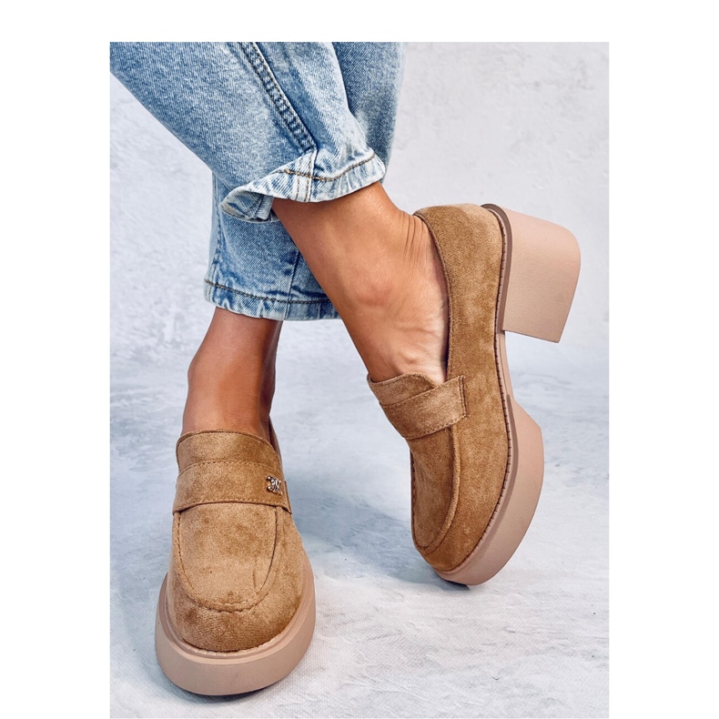 Mocasini cu toc camel - maro 1