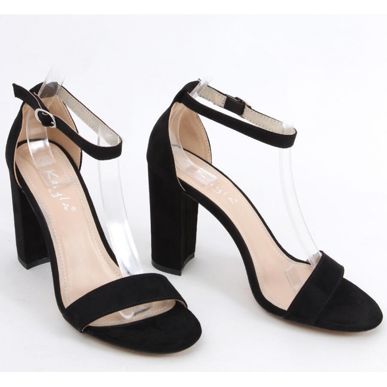 Sandale negre cu toc înalt negru 1