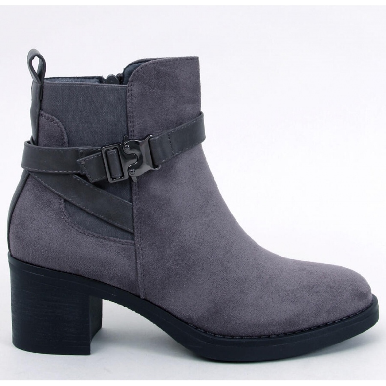 Botine Yonda Gri cu toc stabil - Inello 1