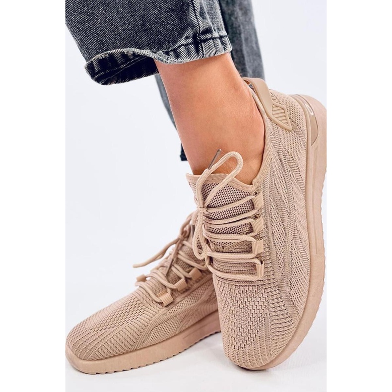 Pantofi sport kaki cu șosete maro 1