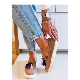 Adidasi de toamna kaki cu franjuri bej 1