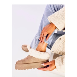 Cizme de zapada scurte cu blana Yogi Khaki - Inello bej 1