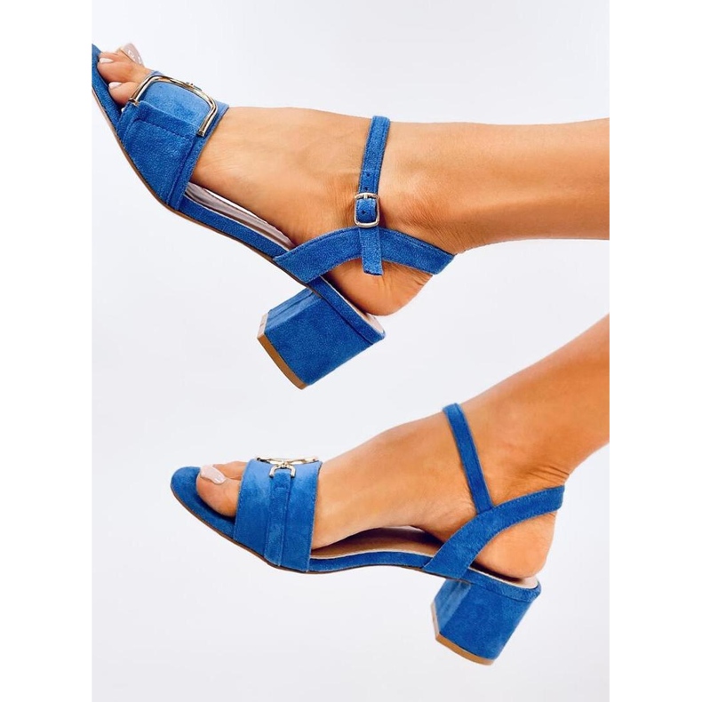 Sandale albastre cu toc mic albastru 1