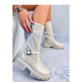 Cizme de călărie cu o parte superioară flexibilă Bej 1