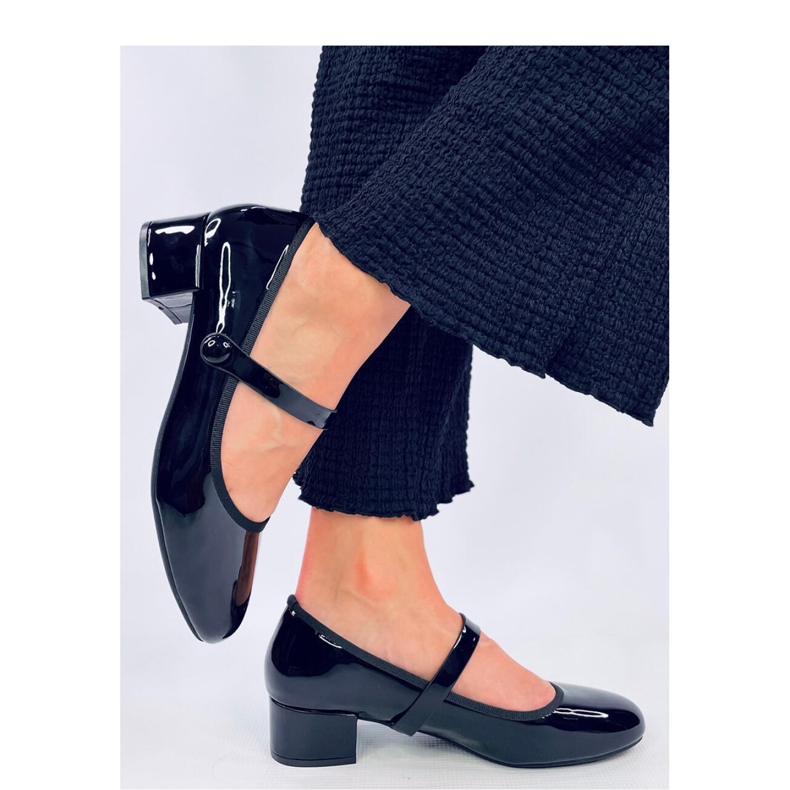 Balerini negri cu toc înalt negru 1 Balerini negri cu toc înalt negru 1