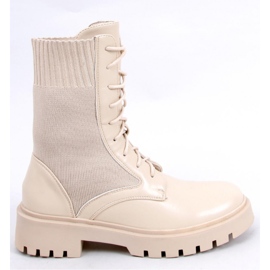 Cizme cu partea superioara elastica Cass Beige - Inello bej 1