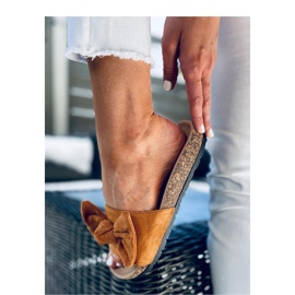 Sandale șlapi din plută Kiara Camel - Inello maro 2