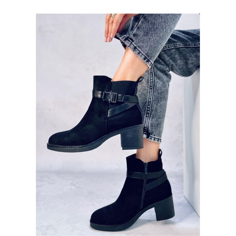 Botine Yonda negre cu toc stabil - Inello negru 2