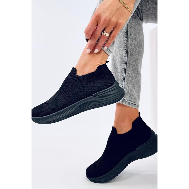 Pantofi sport cu șosete Fourny Allblack - Inello negru 2