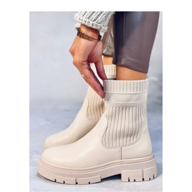 Botine bej cu partea superioară elastică 1