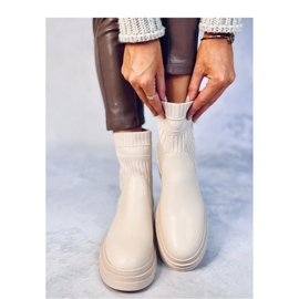 Botine bej cu partea superioară elastică 2